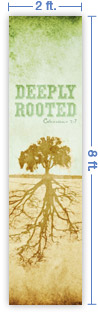 2x8 Vertical Church Banner of Roots