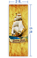 2x5 Vertical Church Banner of Seven Seas