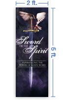 2x5 Vertical Church Banner of Spirit Sword