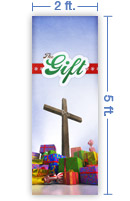 2x5 Vertical Church Banner of The Gift