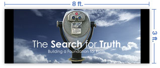 8x3 Horizontal Church Banner of The Search For Truth