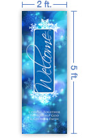 2x5 Vertical Church Banner of Winter Welcome